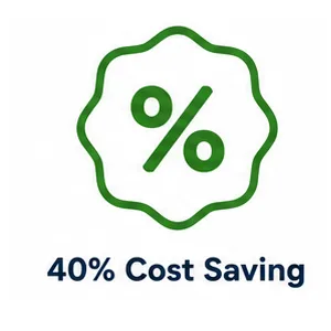 40 percent cost saving icon